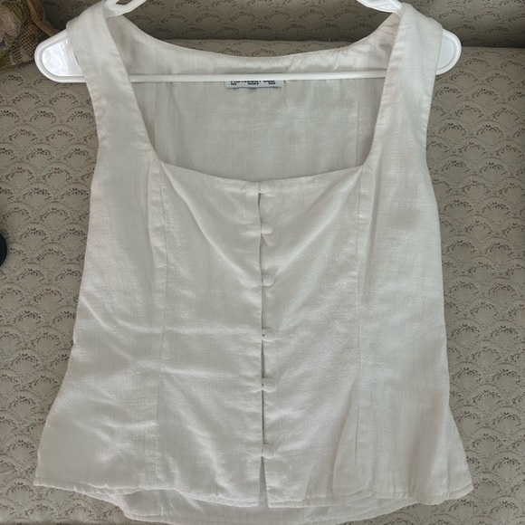 Princess Polly Zenda Linen Blend Top Off White - Picture 4 of 5